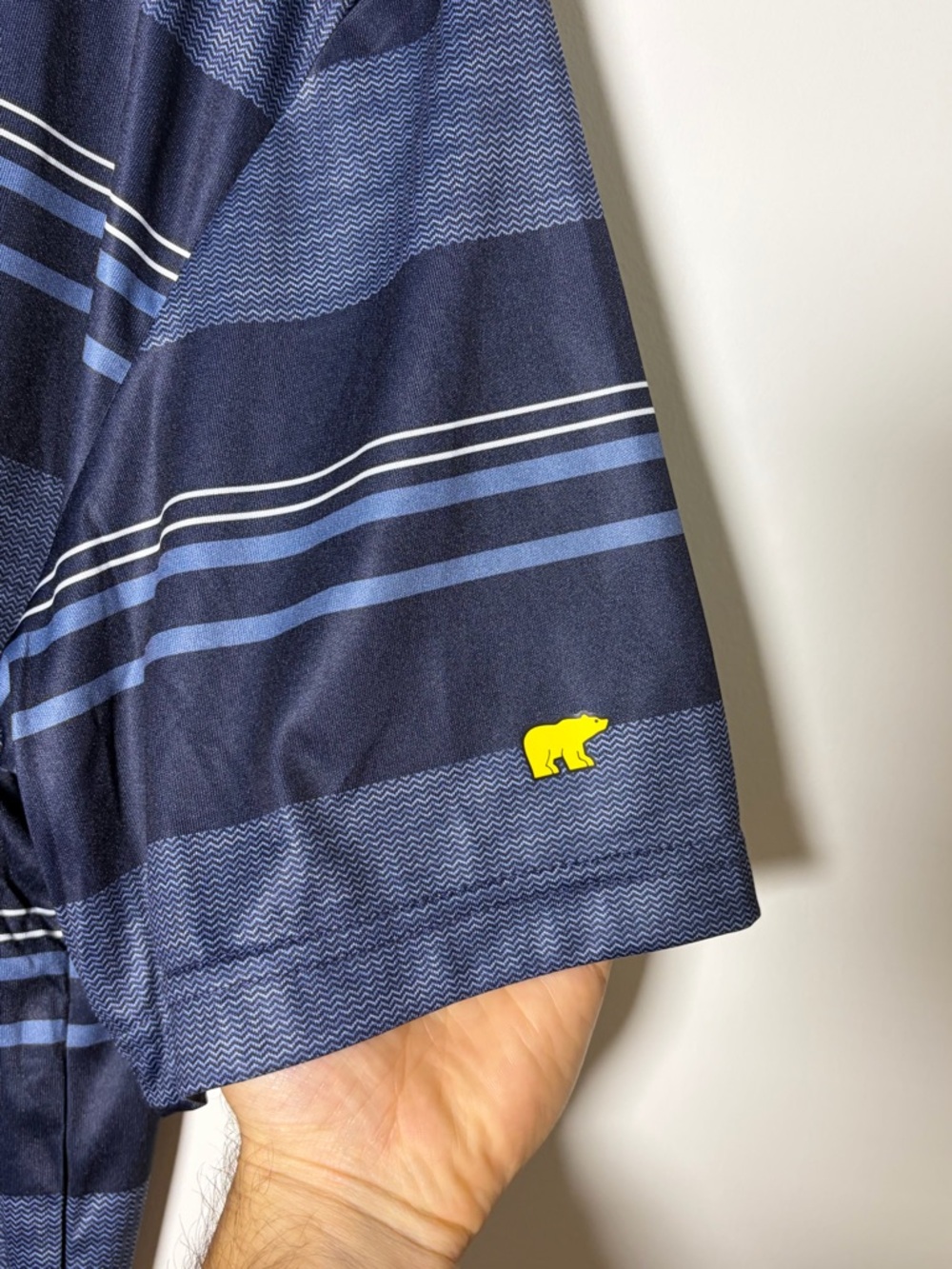 Jack Nicklaus Men’s Large Golden Bear Striped Polo 3 Pack - Navy, Gray, Black - Picture 6 of 10